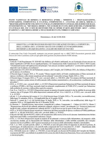 Determina n.26 - PNRR